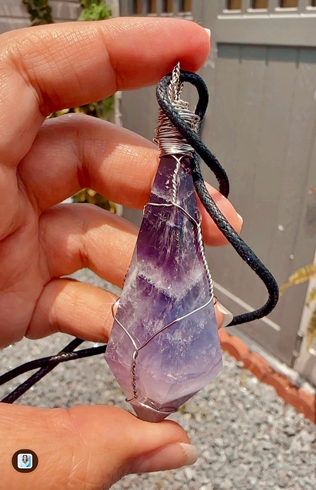 Dream Amethyst with Clear Quartz Stainless Steel Pendant - REIKI LUNAS, CRAFTS & ARTISAN