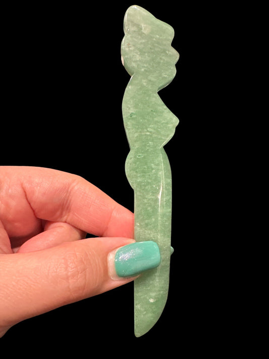 Green Quartz Knife to cut cords - REIKI LUNAS, CRAFTS & ARTISAN