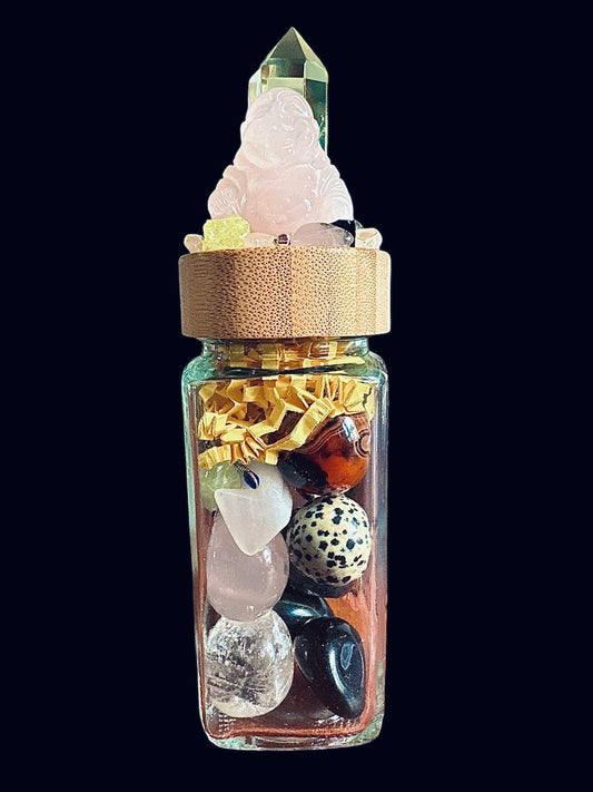 Lunas Manifestation Crystal Bottle - REIKI LUNAS, CRAFTS & ARTISAN