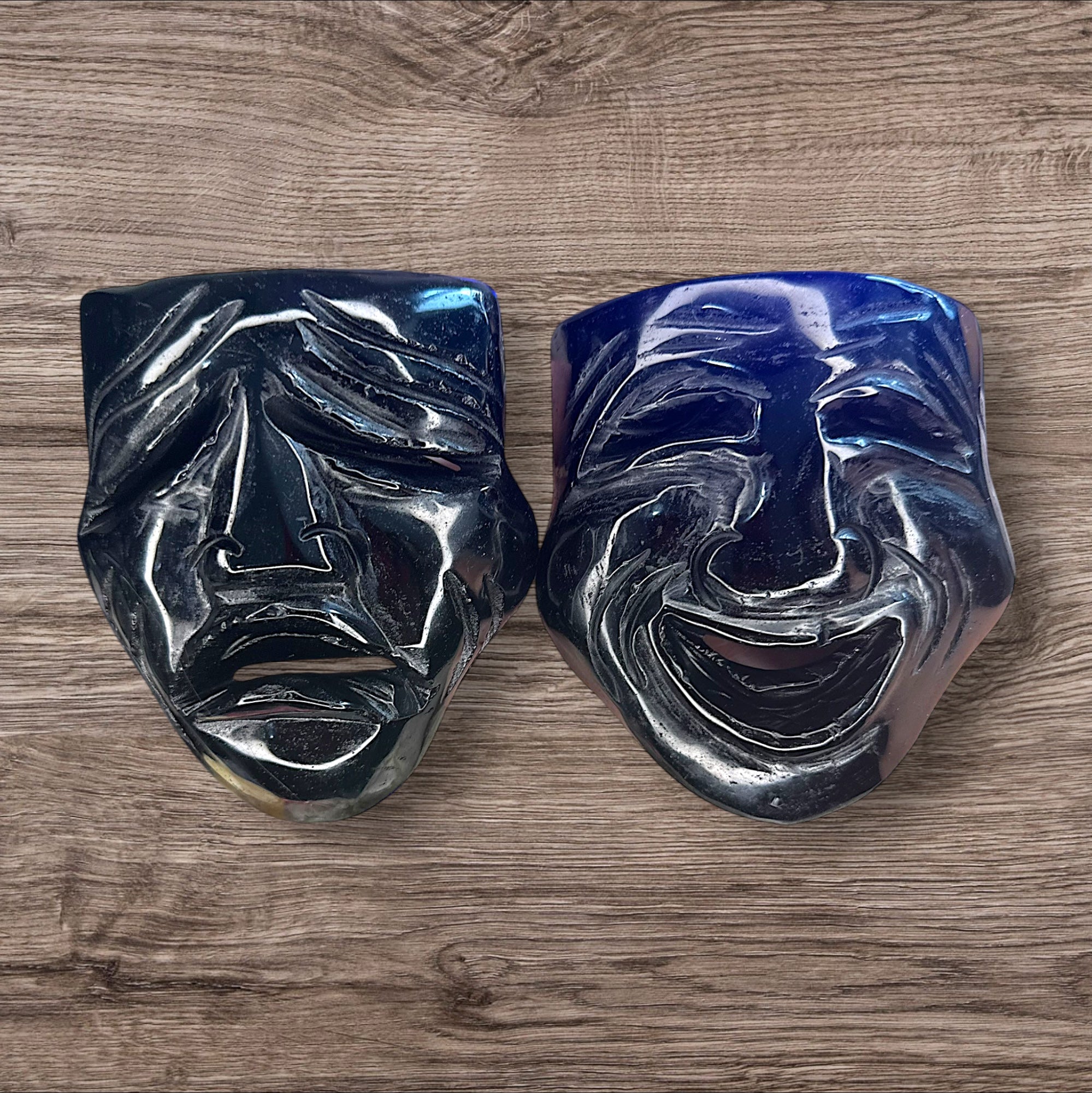 Obsidian Happy and Sad Face Mask Carving - Reiki Lunas Shop