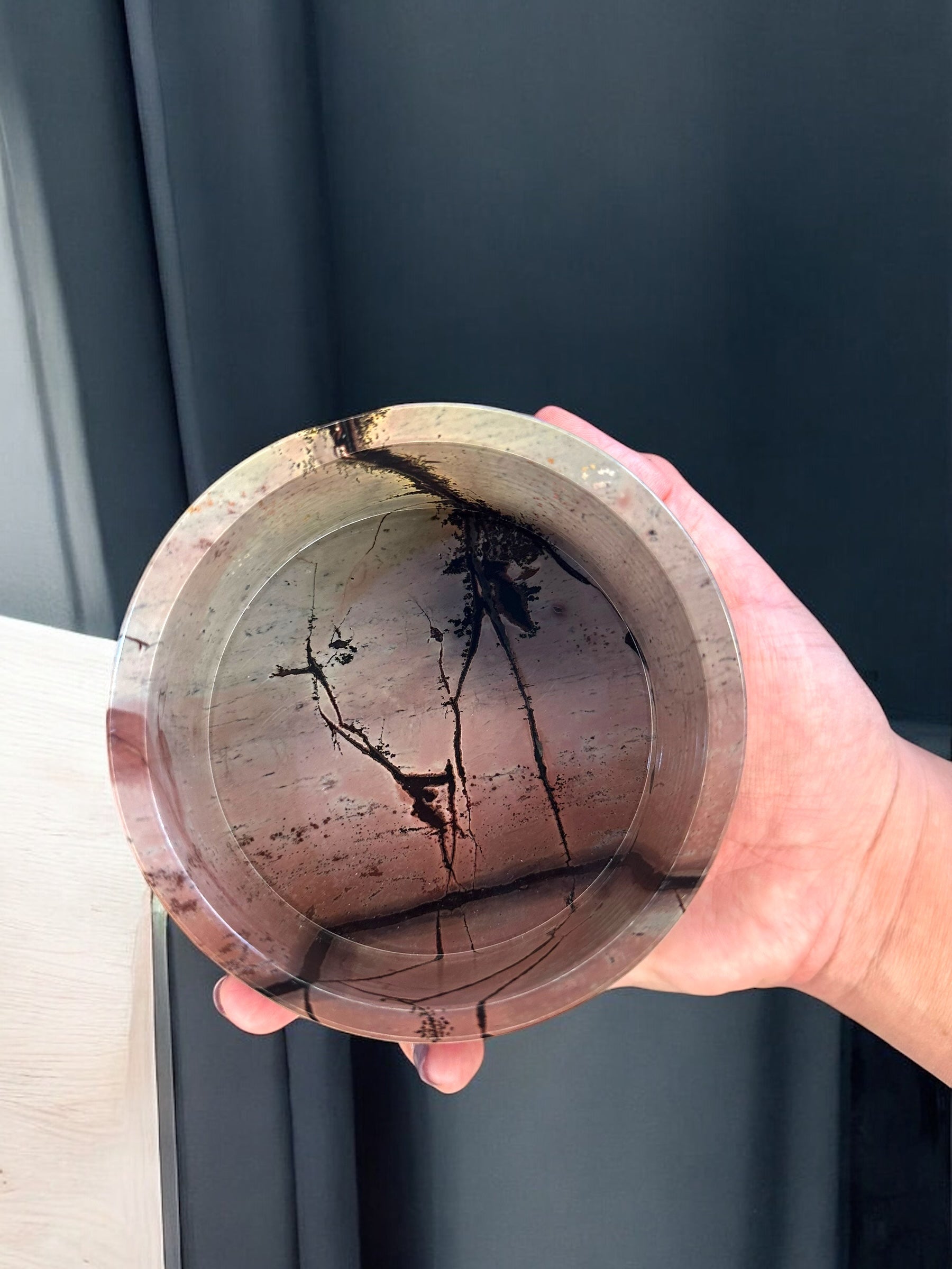 Picture Jasper Pink Bowl and Vase Set - Reiki Lunas Shop